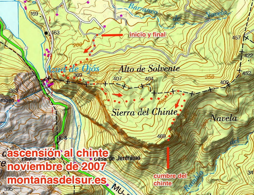 Croquis de ascensión al Chinte