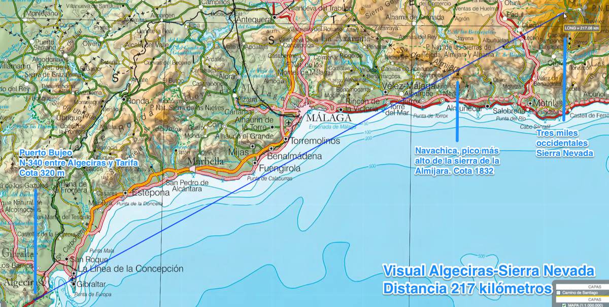 Visual entre Algeciras y Sierra Nevada